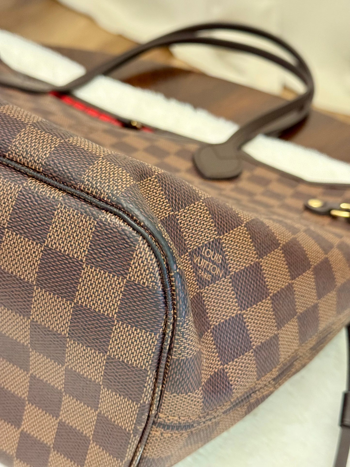 Louis Vuitton Neverfull MM Damier Ebene Bag Only