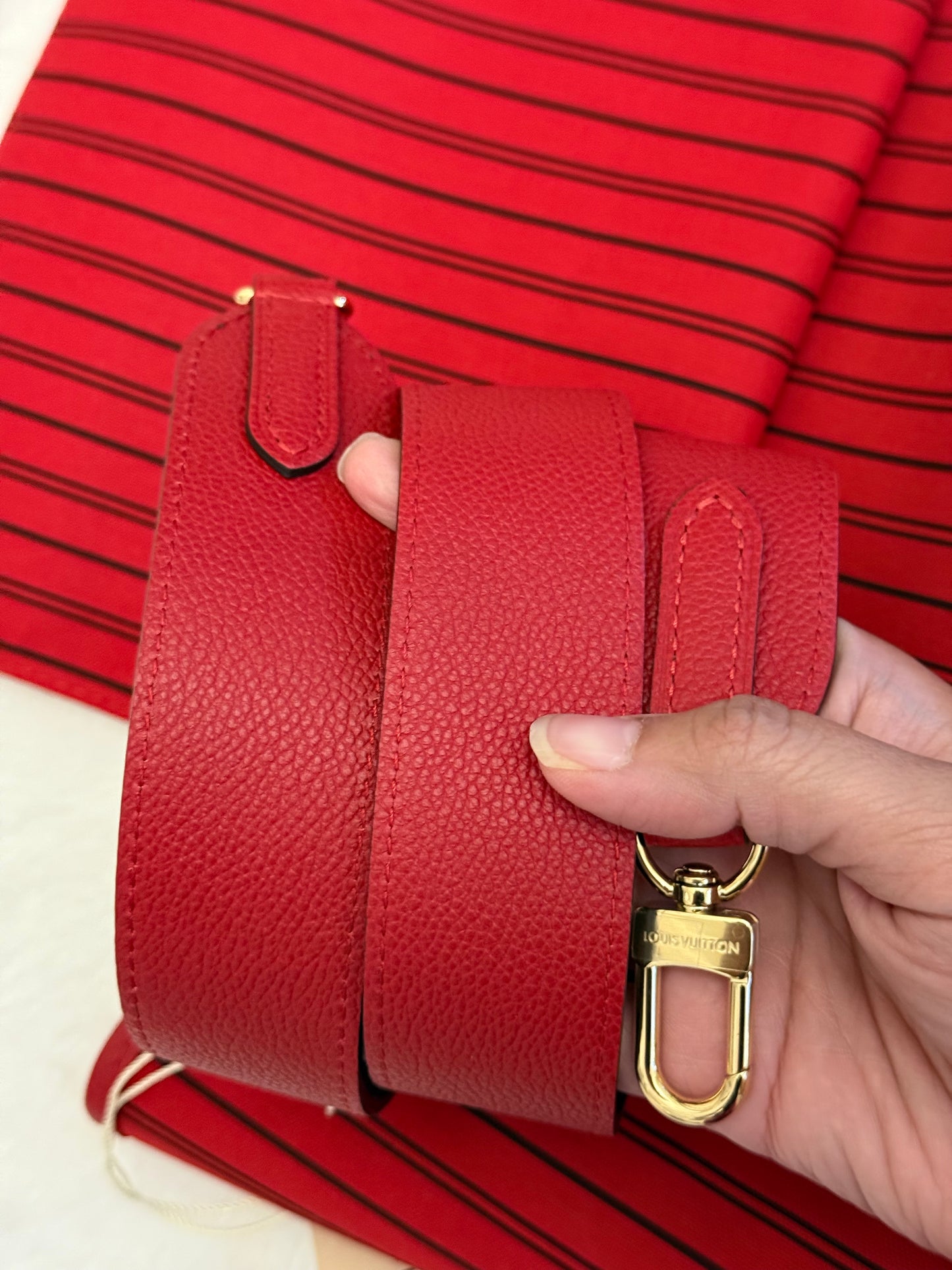 Louis Vuitton Neverfull MM Inside Out Bandouliere Safi Red