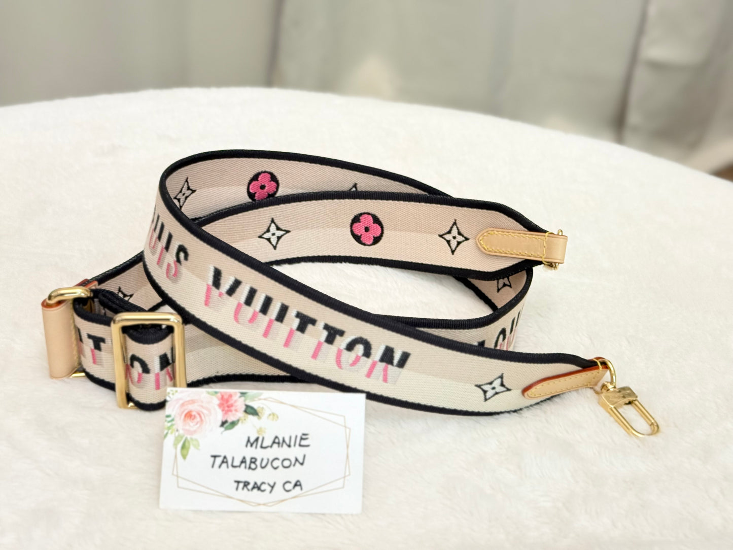 Louis Vuitton Speedy Bandouliere 20 Mono with Black/Pink Adjustable Strap