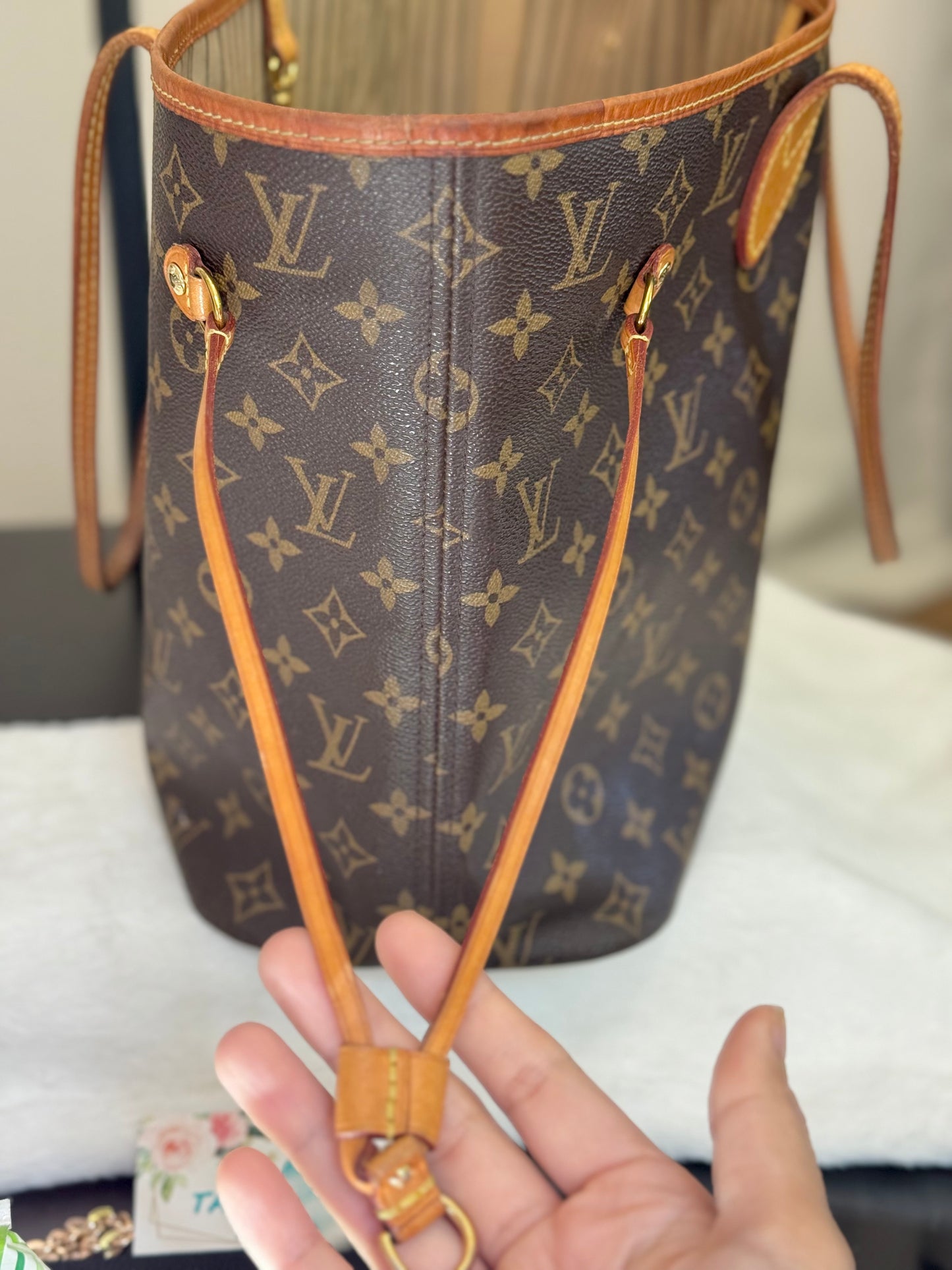 Louis Vuitton Neverfull MM Mono Beige