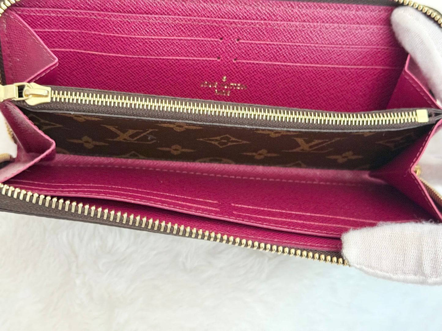Louis Vuitton Clemence Mono Fuchsia Wallet