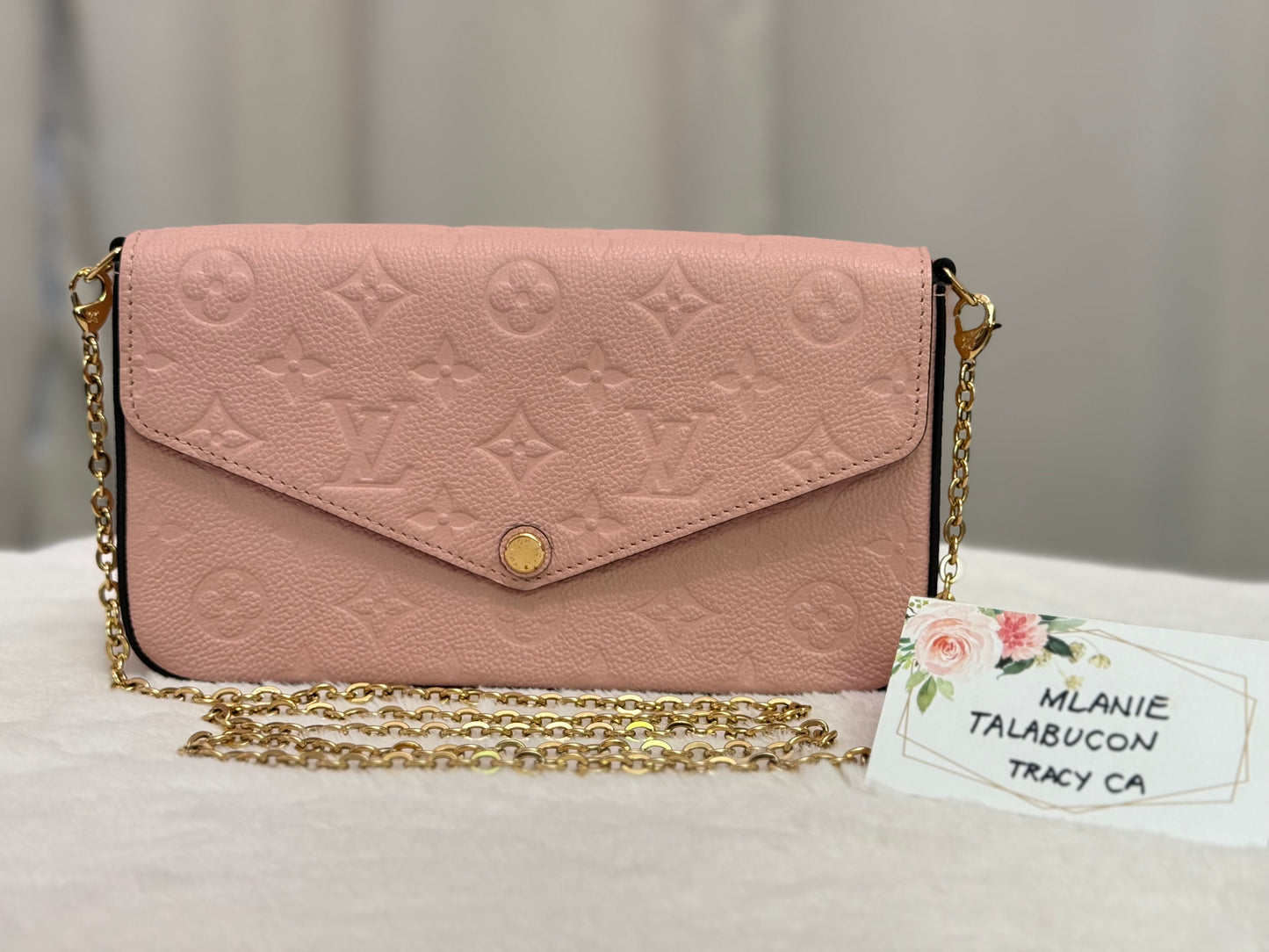 Louis Vuitton Felicie Pochette in Empreinte Rose Poudre Bag Only