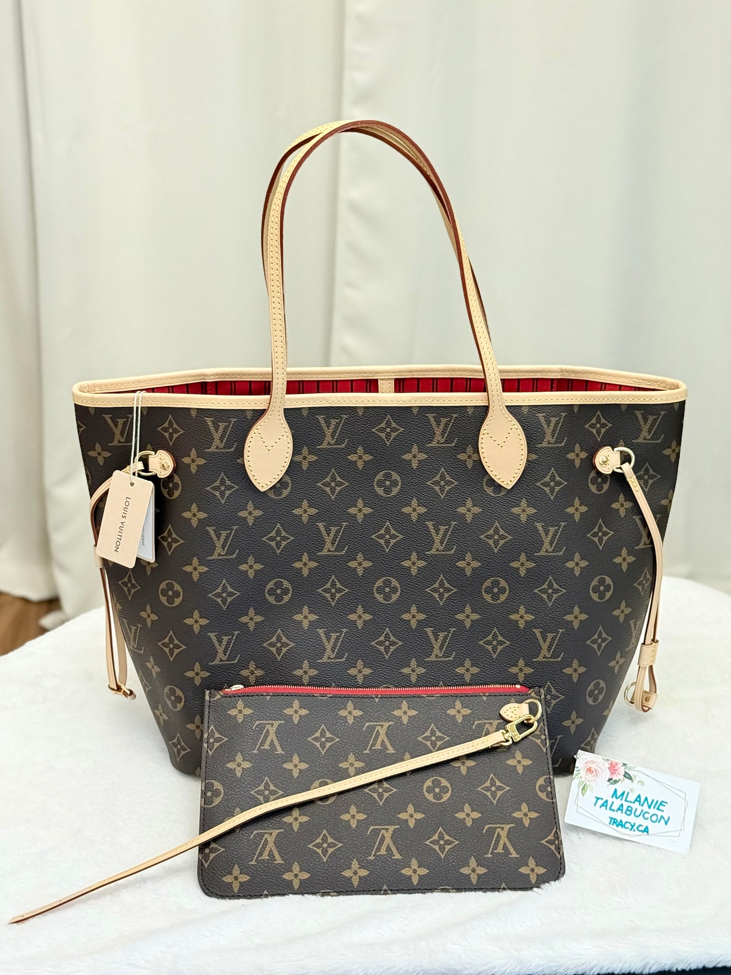 Louis Vuitton Neverfull MM Mono Cerise