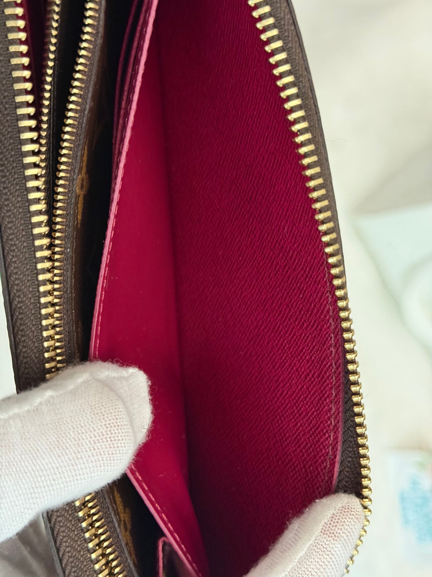 Louis Vuitton Clemence Mono Fuchsia Wallet