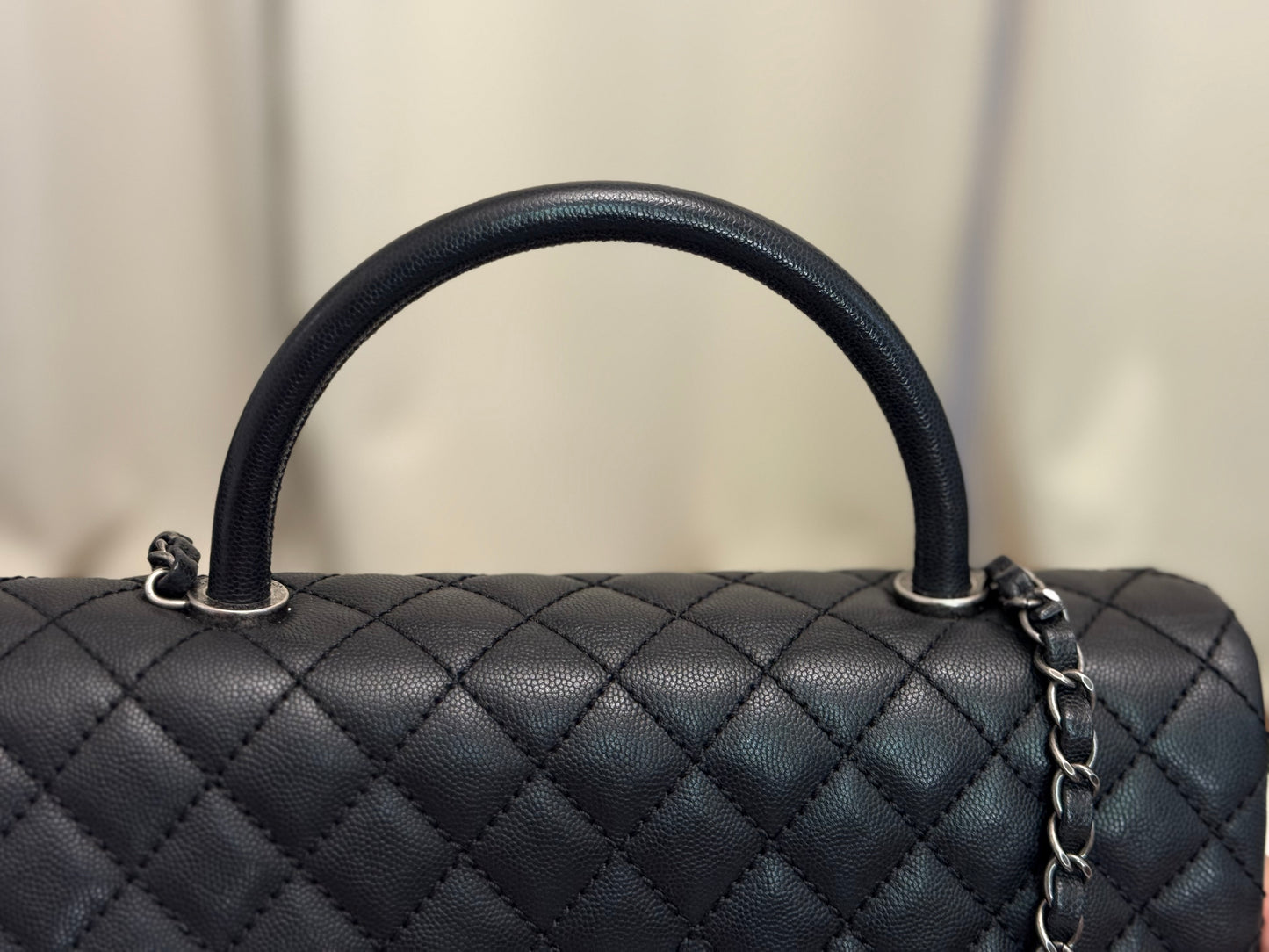 Chanel Coco Handle Black Caviar with Ruthenium Hardware
