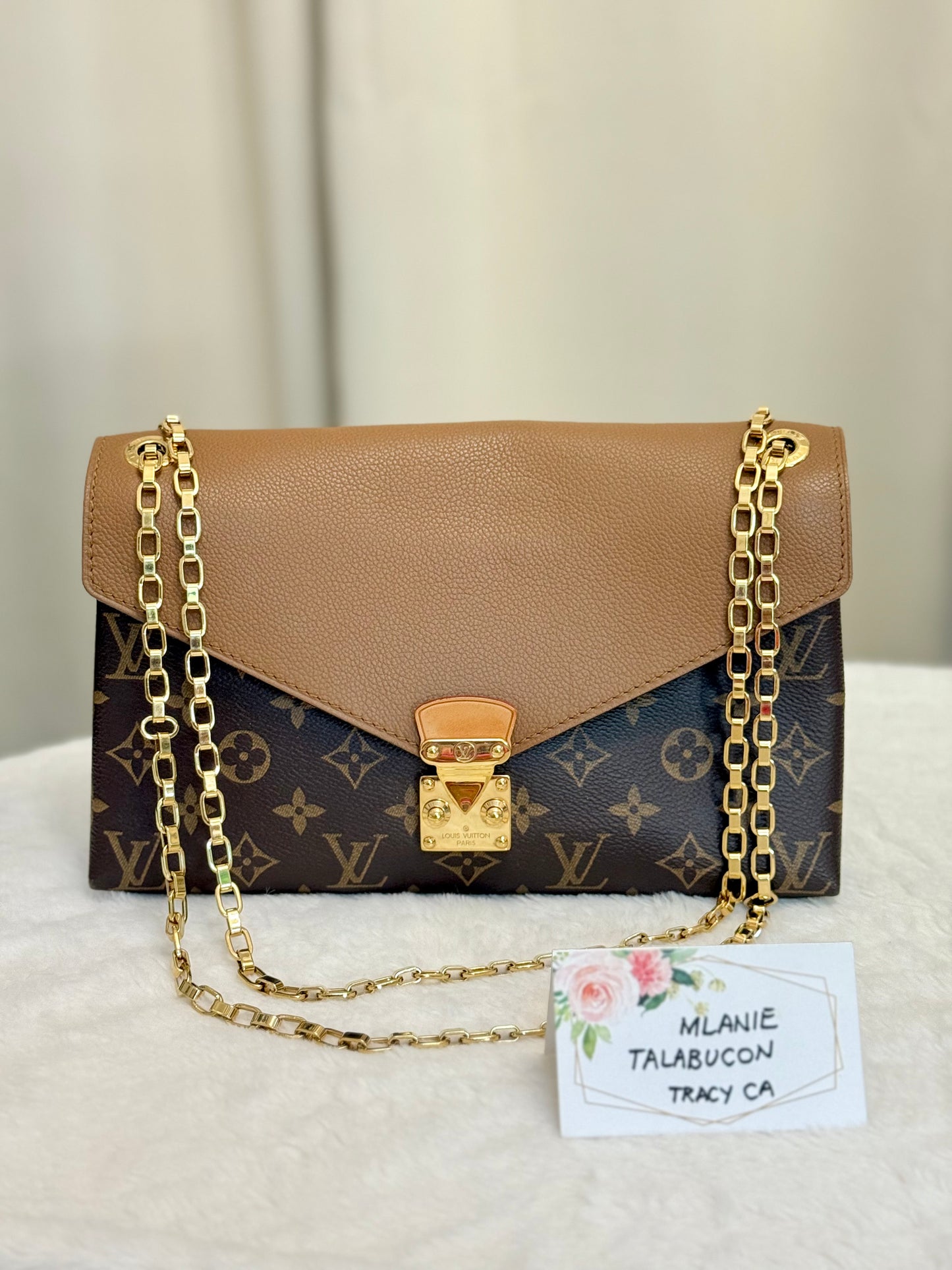 Louis Vuitton Pallas Chain Mono with Havane Leather