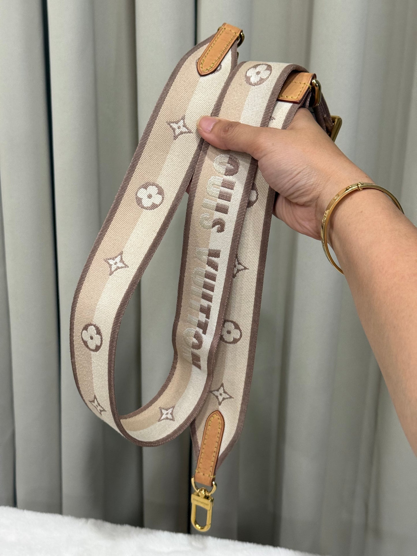 Louis Vuitton Beige Guitar Jacquard Adjustable Strap