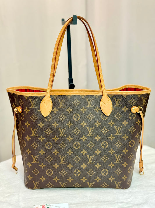 Louis Vuitton Neverfull MM Mono Cerise