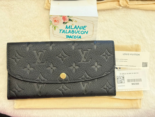 Louis Vuitton Emilie Black/Noir Empreinte Wallet