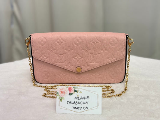 Louis Vuitton Felicie Pochette in Empreinte Rose Poudre Bag Only