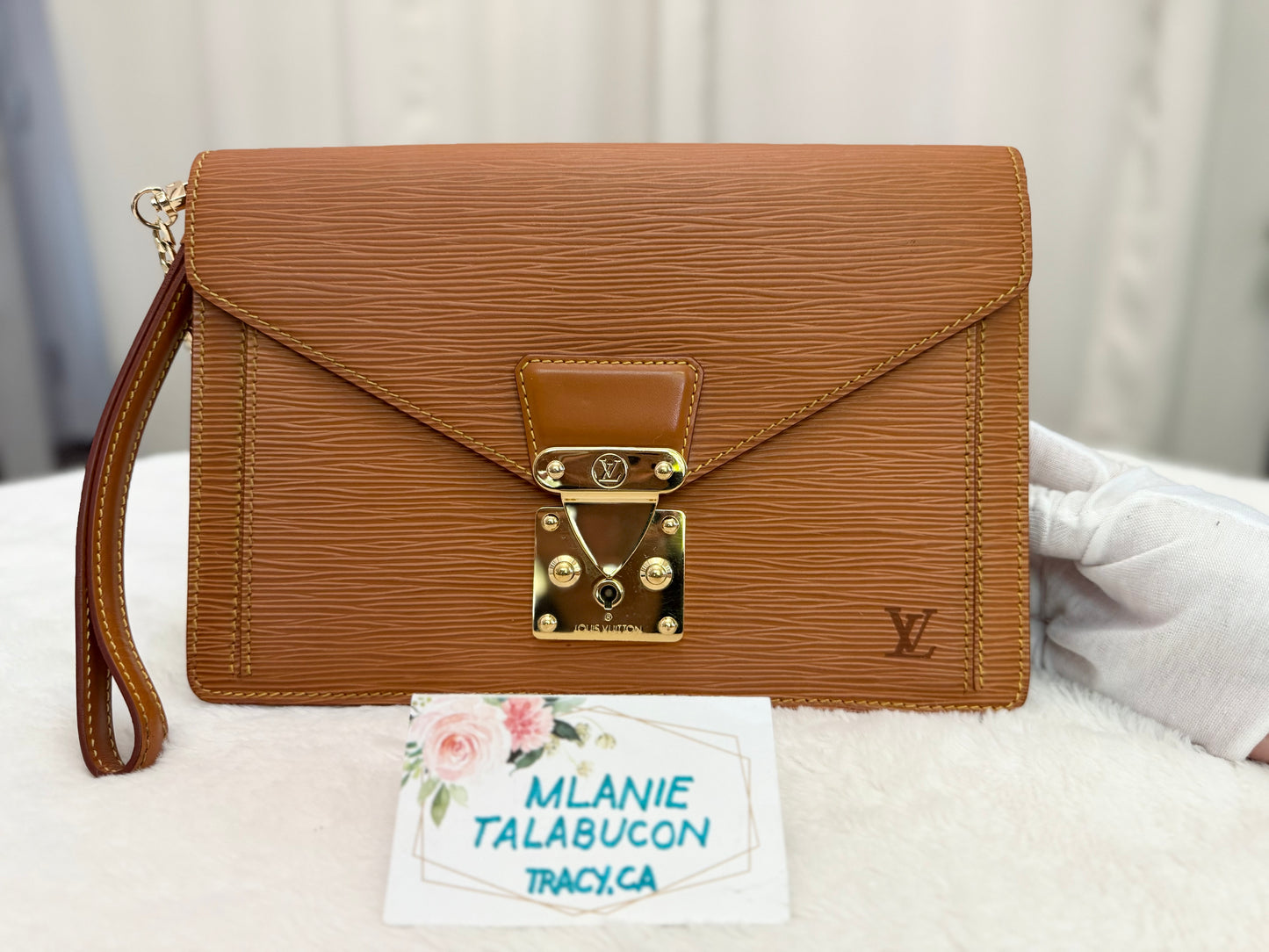 Louis Vuitton Sellier Dragonne Epi Clutch/Pochette Light Brown