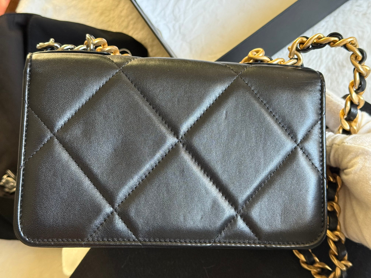 Chanel 23C Wallet on Chain 19 Black Lambskin Mixed HW