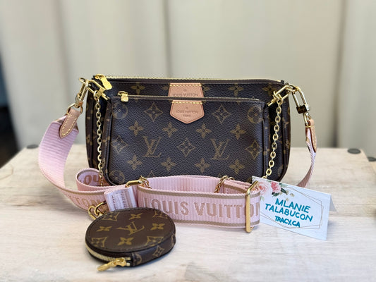 Louis Vuitton Multi Pochette Accessoires with Pink Strap