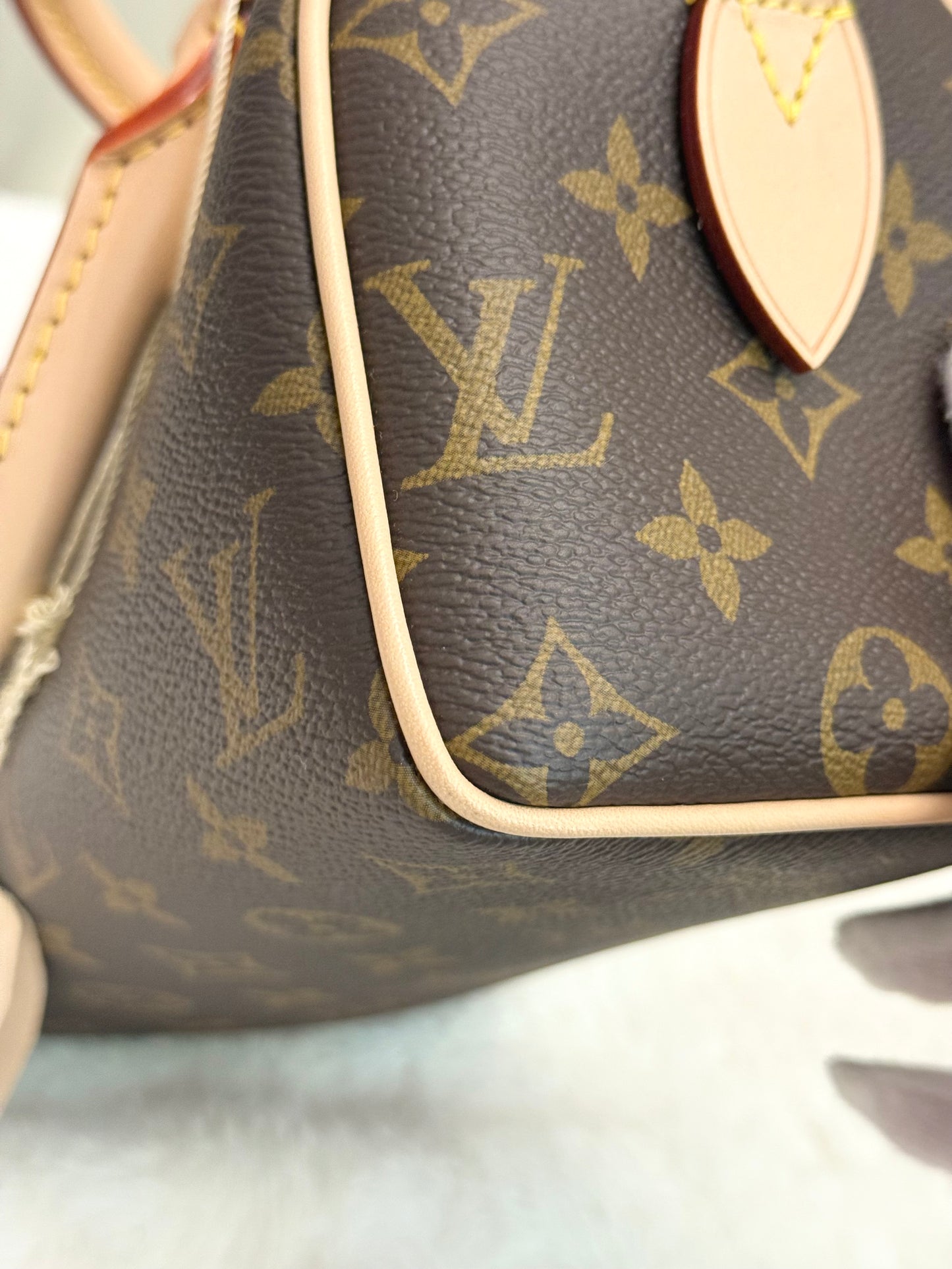 Louis Vuitton Speedy Bandouliere 20 Mono with Black/Pink Adjustable Strap