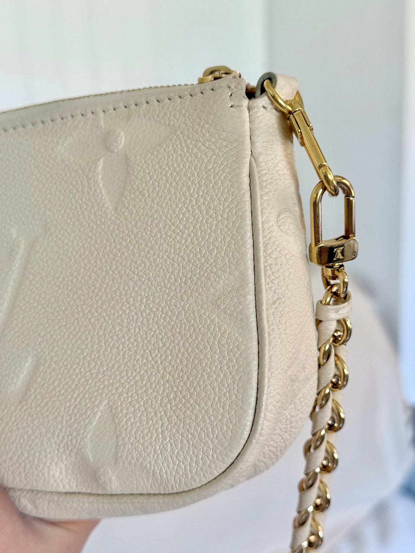 Louis Vuitton Small Pochette Giant Empreinte Cream from MPA