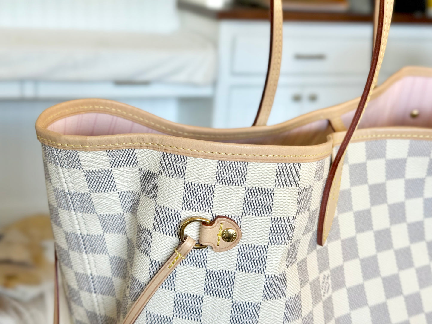 Louis Vuitton Neverfull GM in Damier Azur  Rose Ballerine MINT