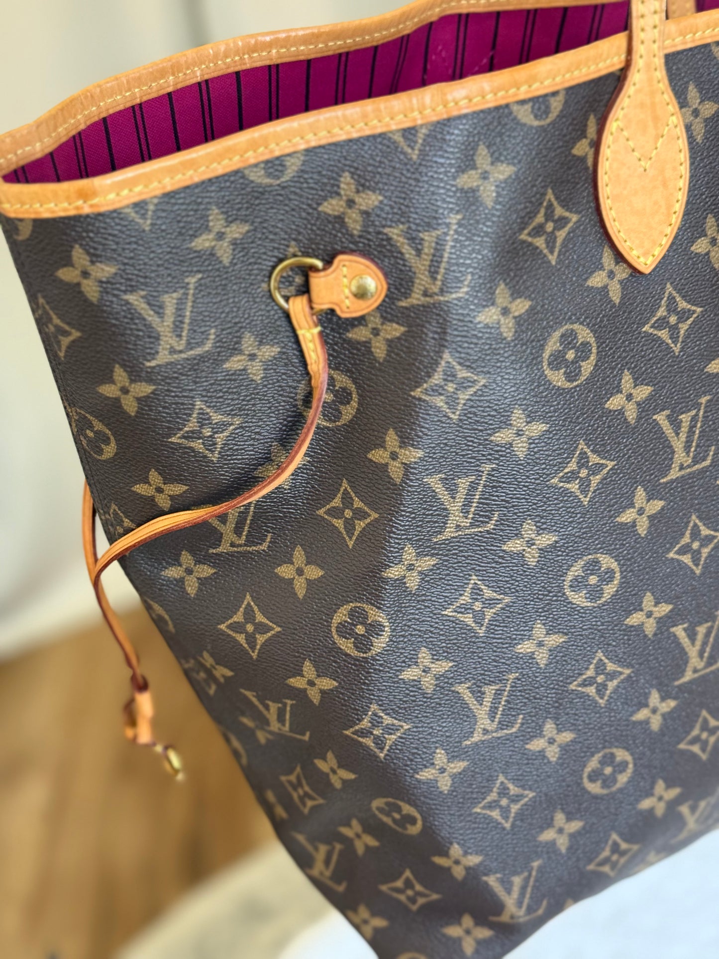 Louis Vuitton Neverfull GM Mono Pivoine Bag and Pouch
