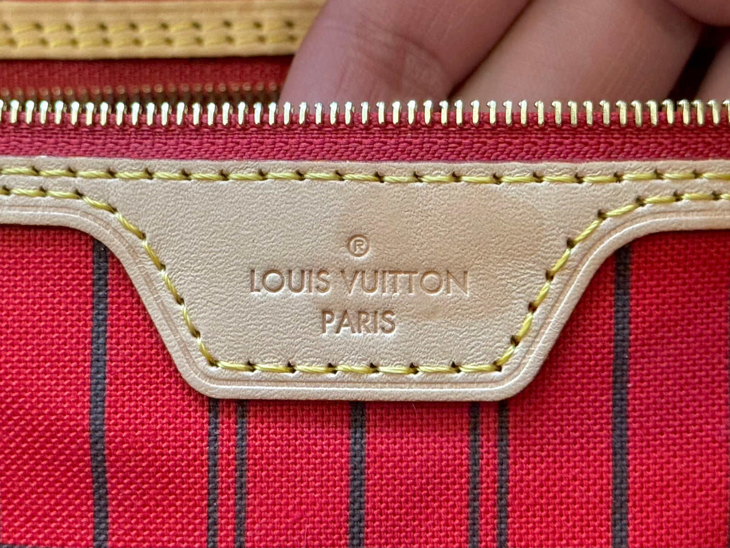 Louis Vuitton Neverfull MM Mono Cherry Bag and Pouch
