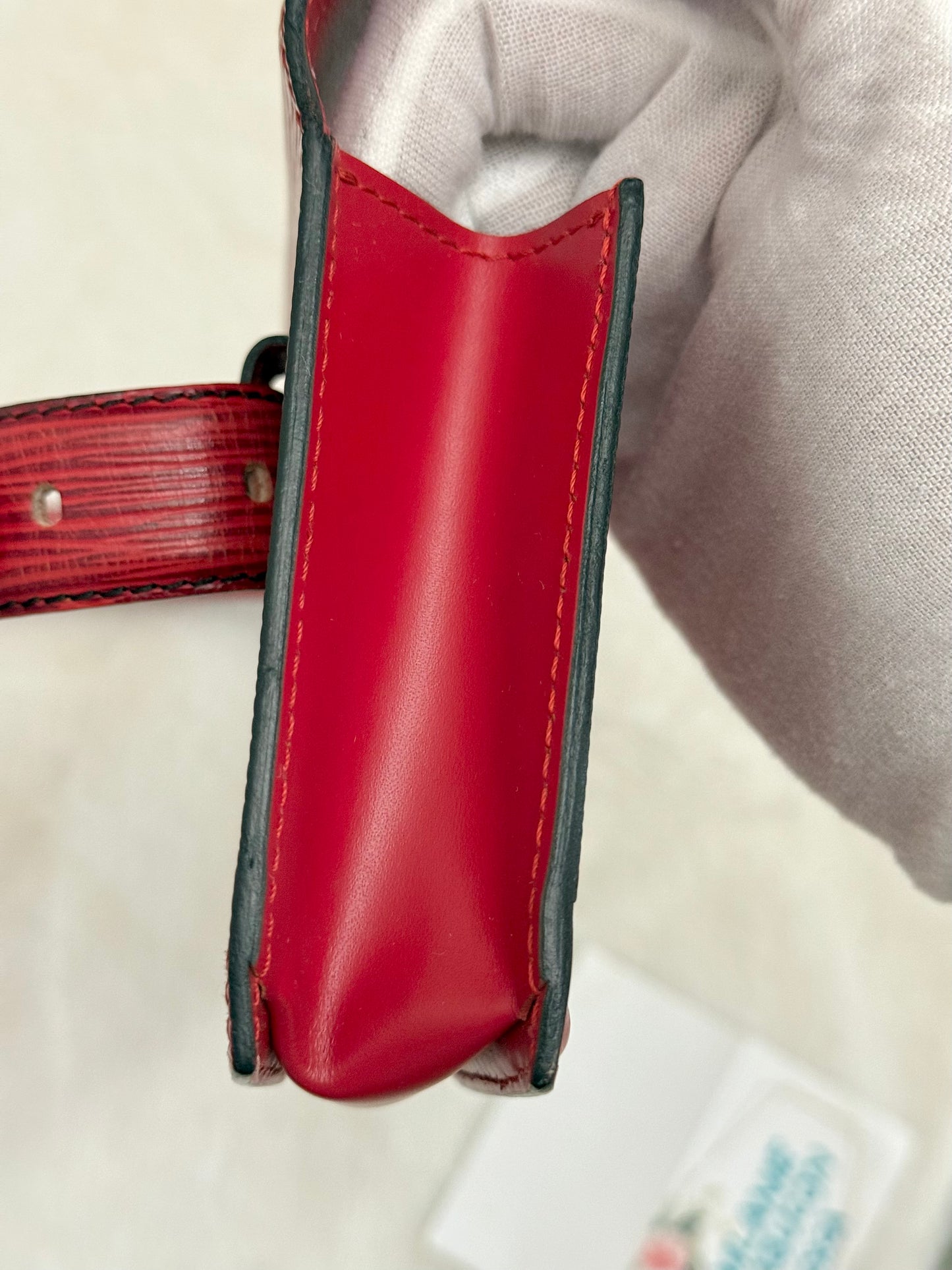 Red Epi Pochette Ceinture Tilsitt Belt and Pouch Vintage