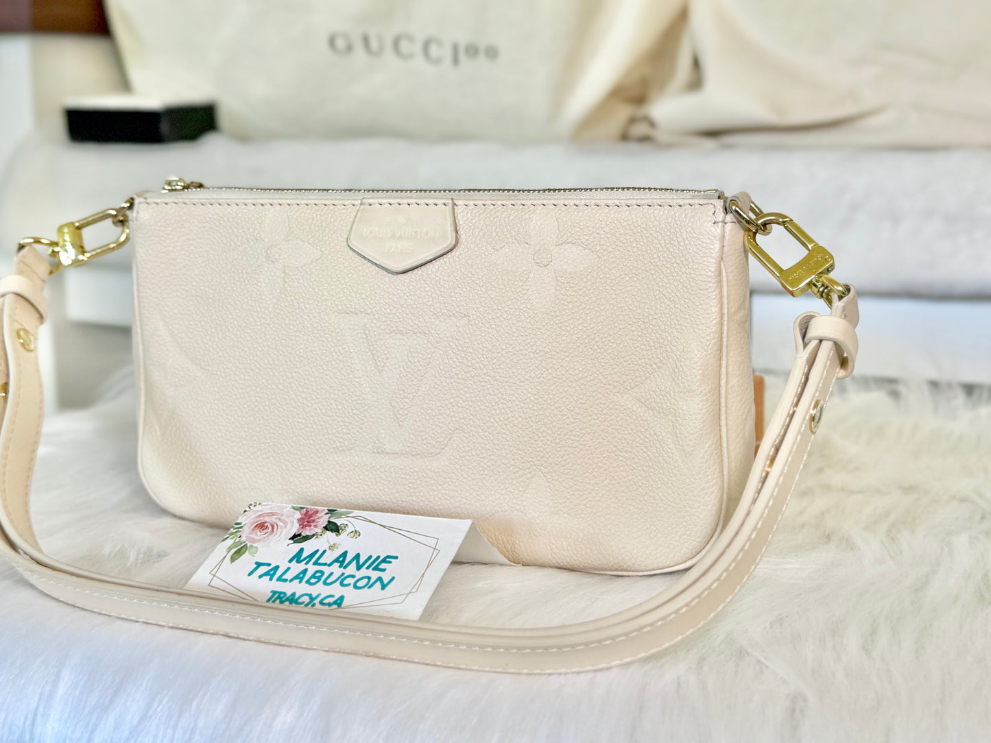 Louis Vuitton Large Pochette Giant Mono Empreinte Cream from MPA