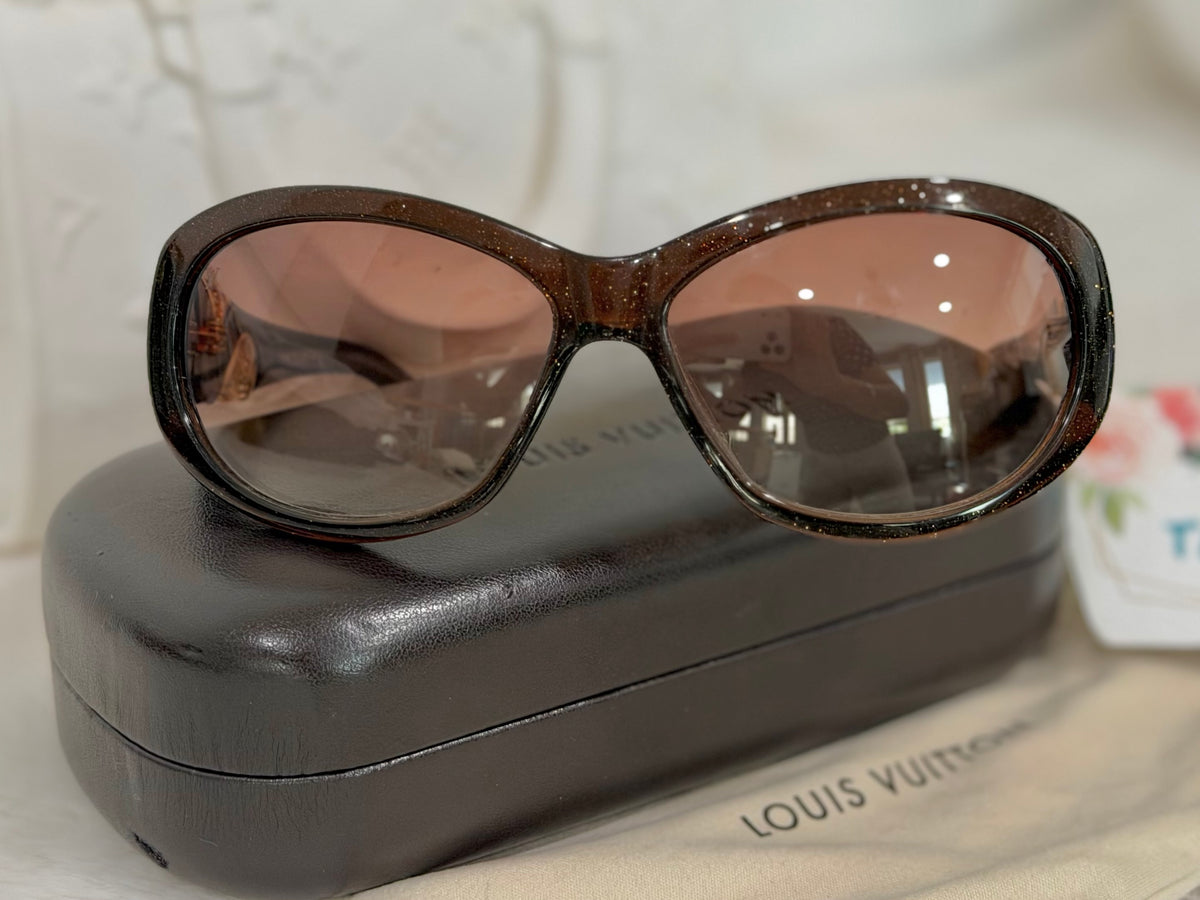 Louis Vuitton Brown Speckling Acetate Frame Iris PM Sunglasses-Z0332W