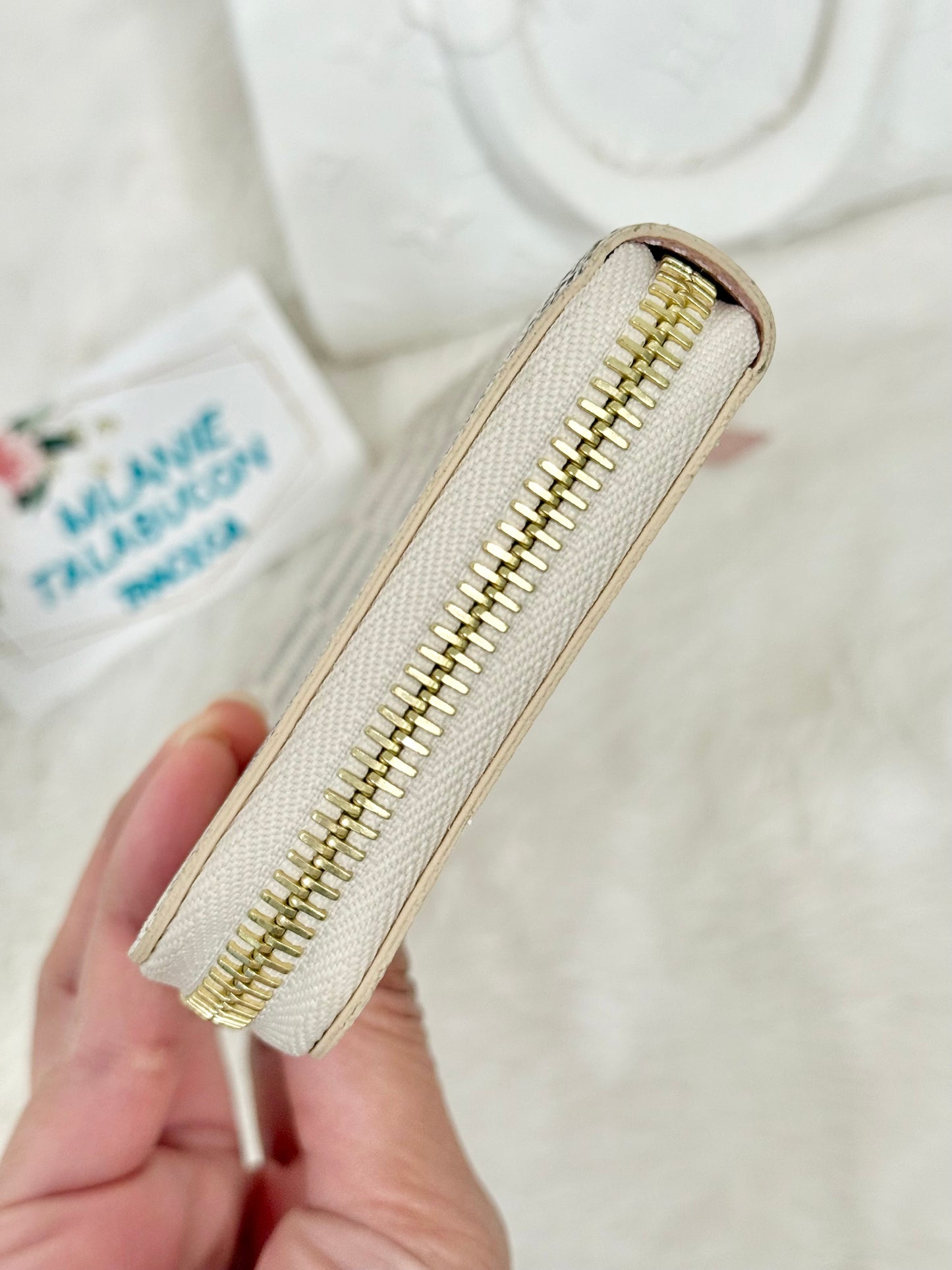 Louis Vuitton Clemence Damier Azur Rose Ballerine Wallet