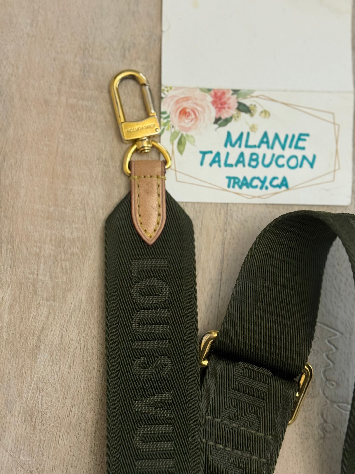 Louis Vuitton Jacquard Guitar Khaki Adjustable Strap
