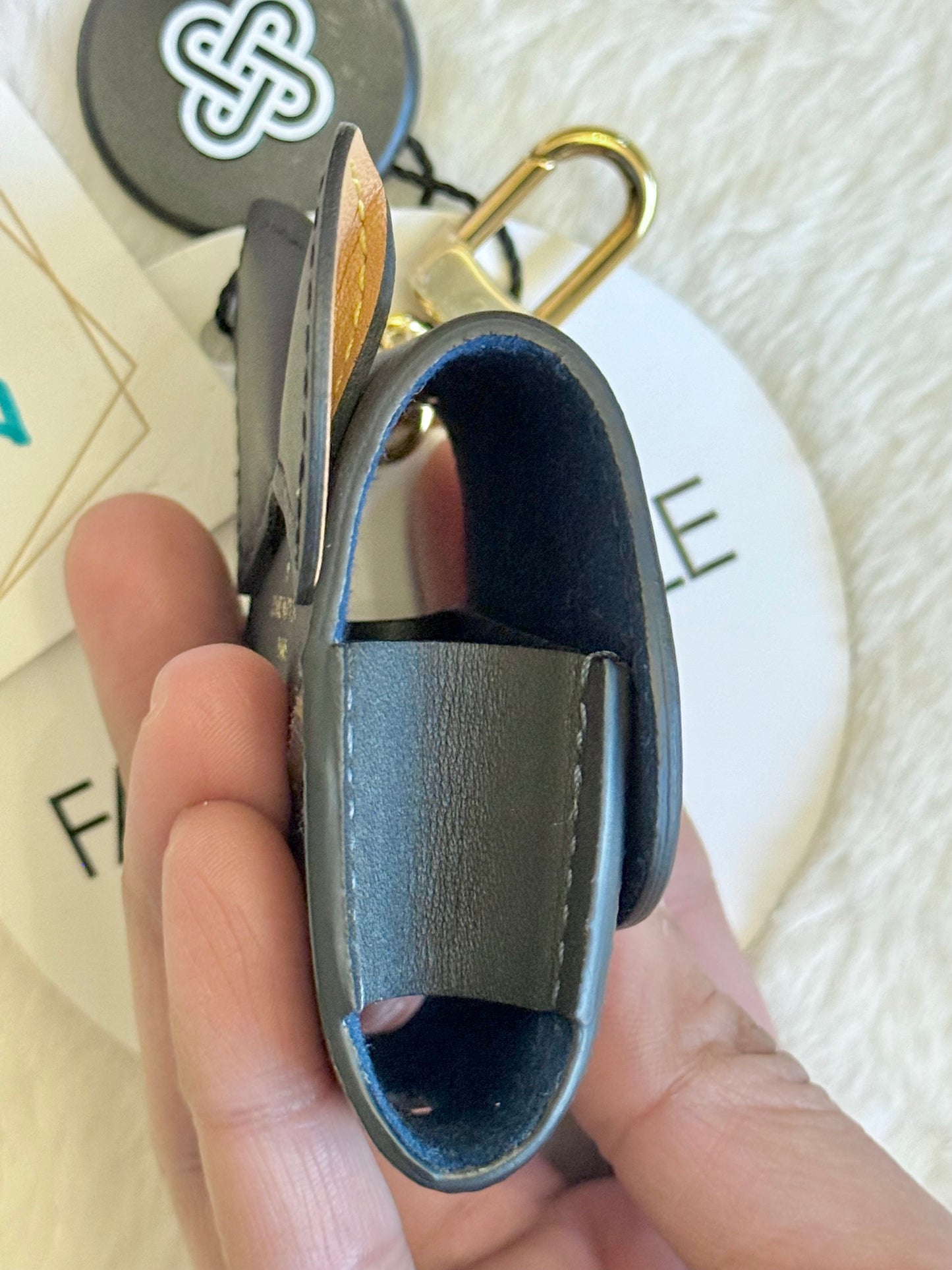 Louis Vuitton Monogram Cat Airpod Earphones Case Black