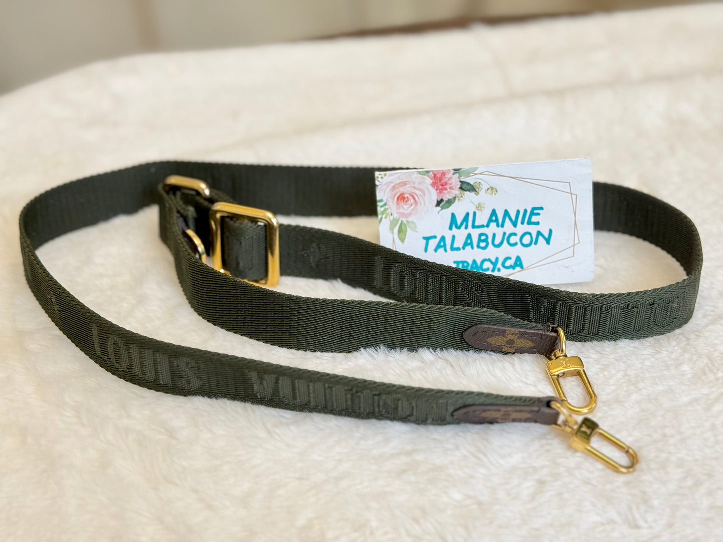 Louis Vuitton Khaki Guitar/Jacquard Adjustable Strap