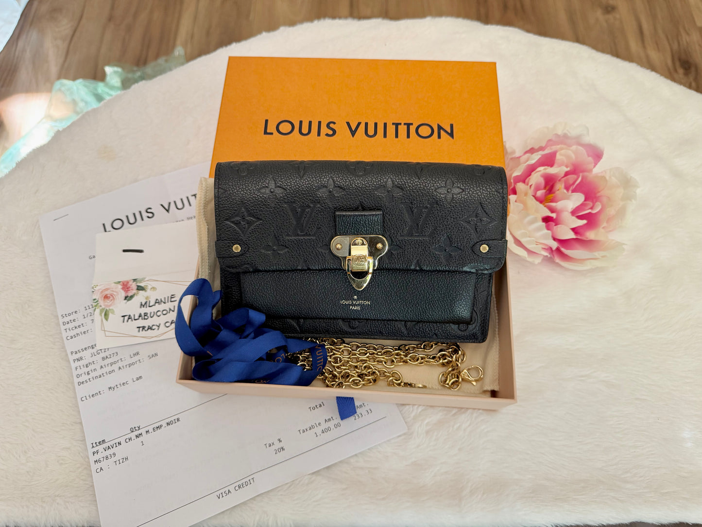 Louis Vuitton Vavin Chain Wallet Crossbody Bag Empreinte Noir/Black
