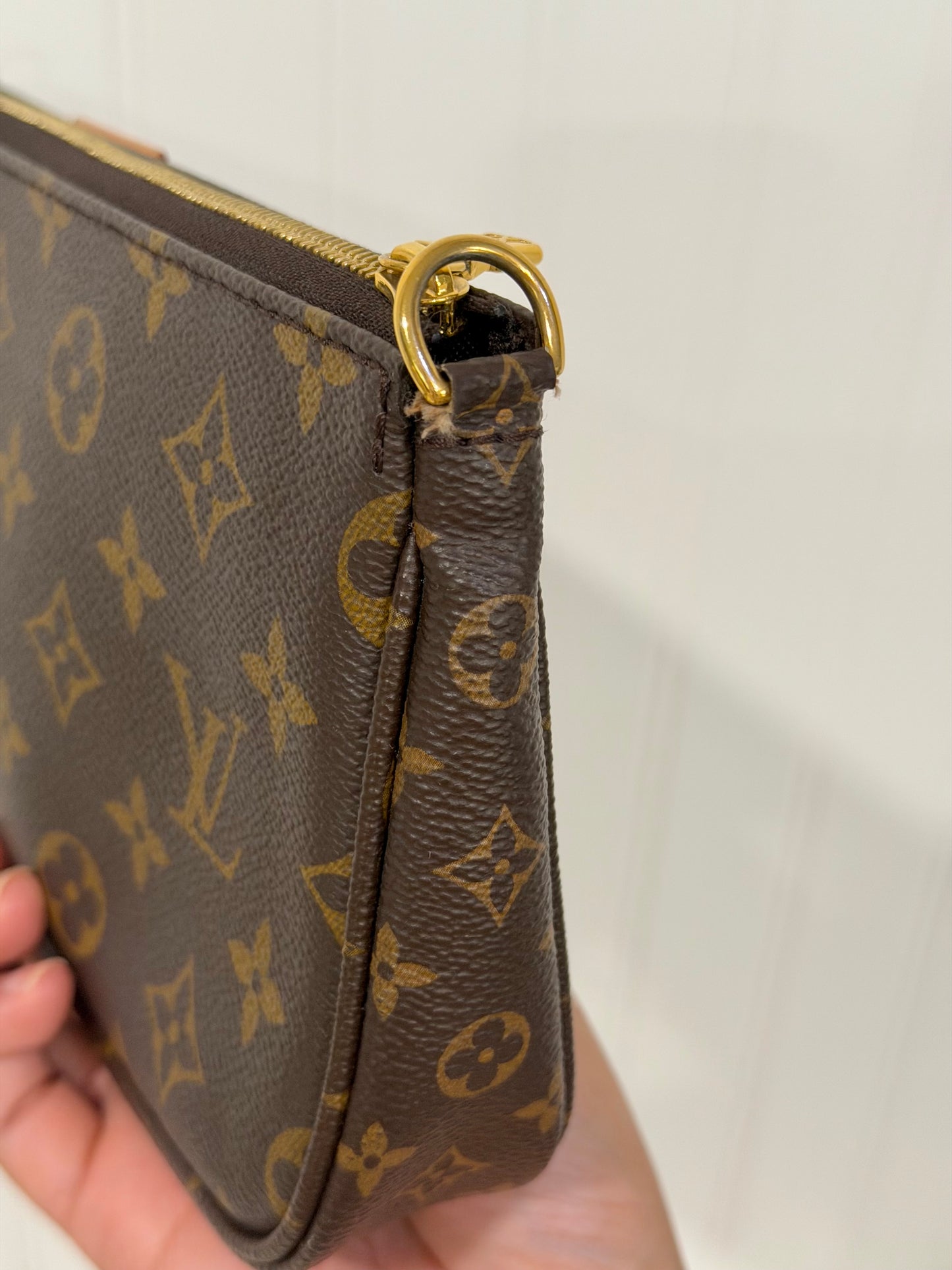 Louis Vuitton Multi Pochette Mono with Pink/Rose Adjustable Jacquard Strap