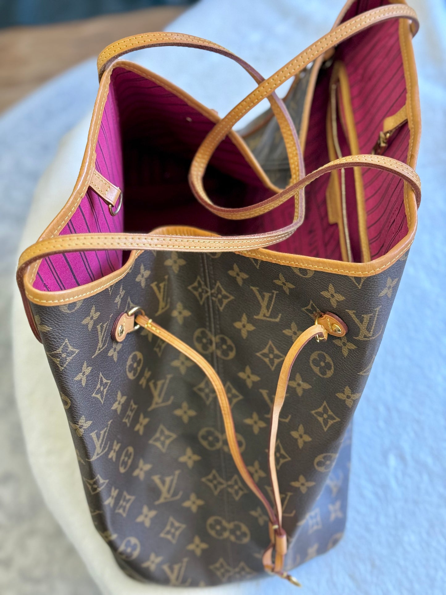 Louis Vuitton Neverfull GM Mono Pivoine Bag and Pouch