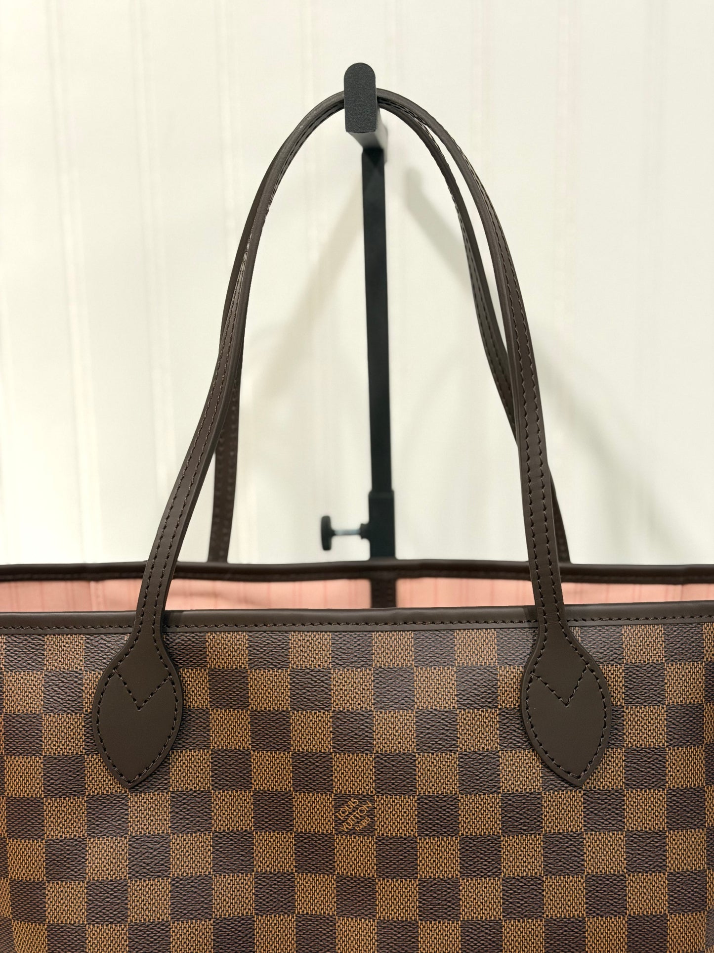 Louis Vuitton Neverfull MM Braided Damier Ebene Rose Quartz