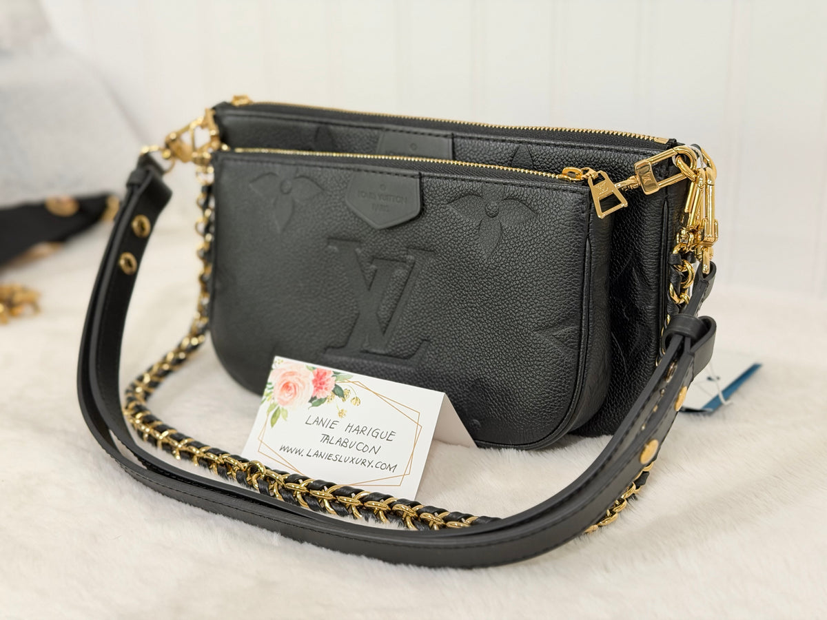 Louis Vuitton Multi Pochette Mono Giant Empreinte Black