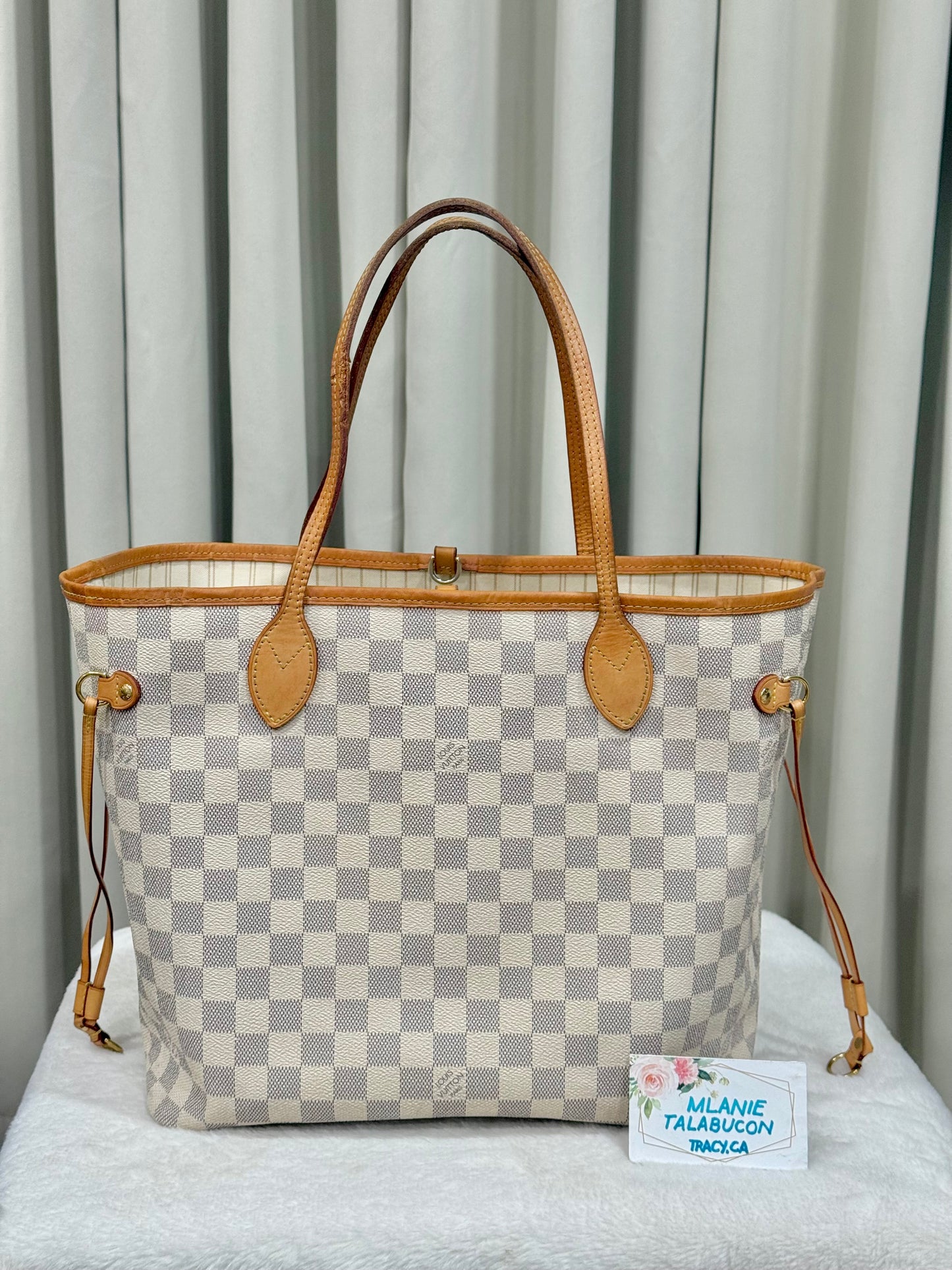 Louis Vuitton Neverfull MM Damier Azur Beige