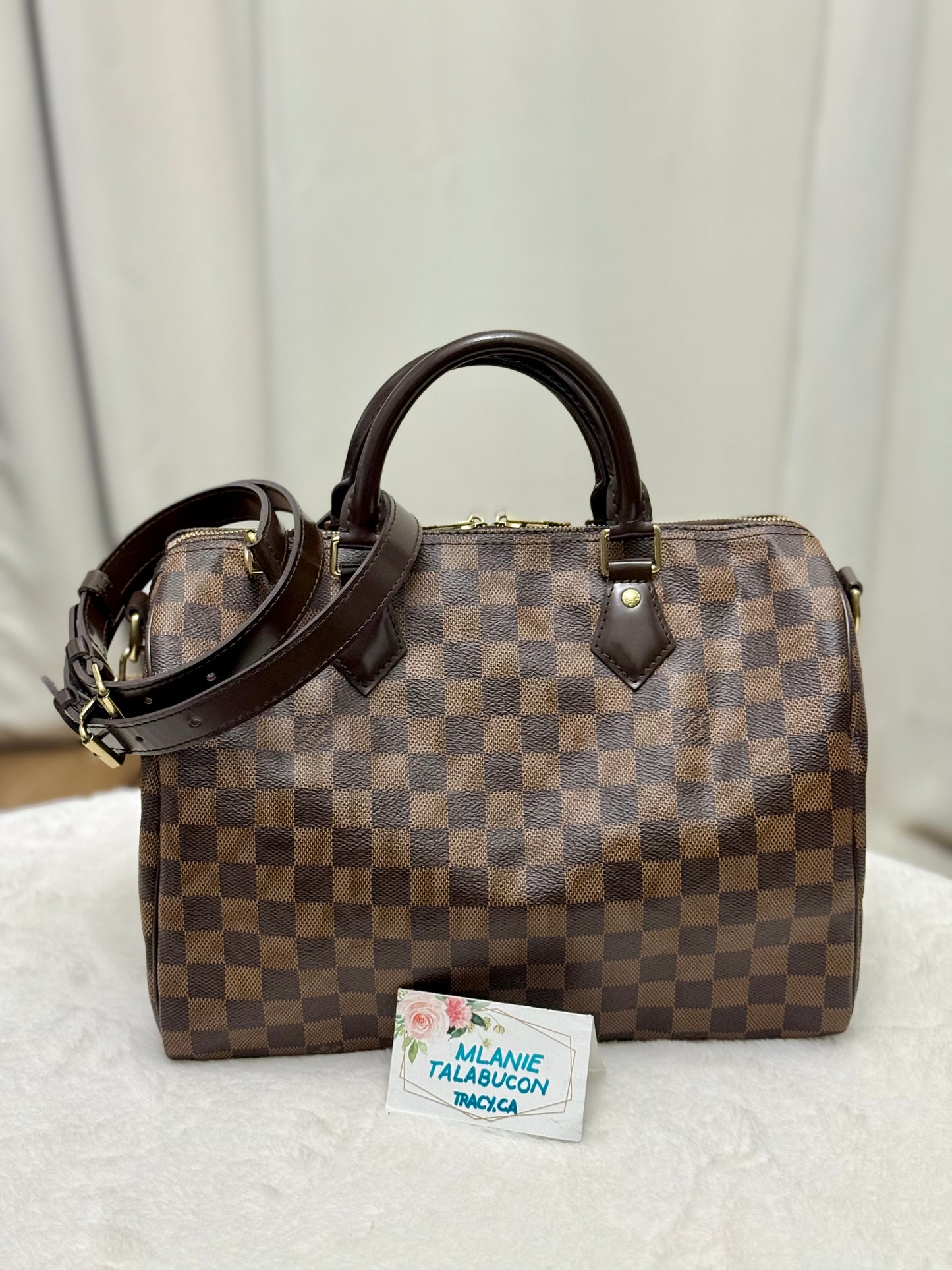Louis Vuitton Speedy 30 Bandouliere Damier Ebene