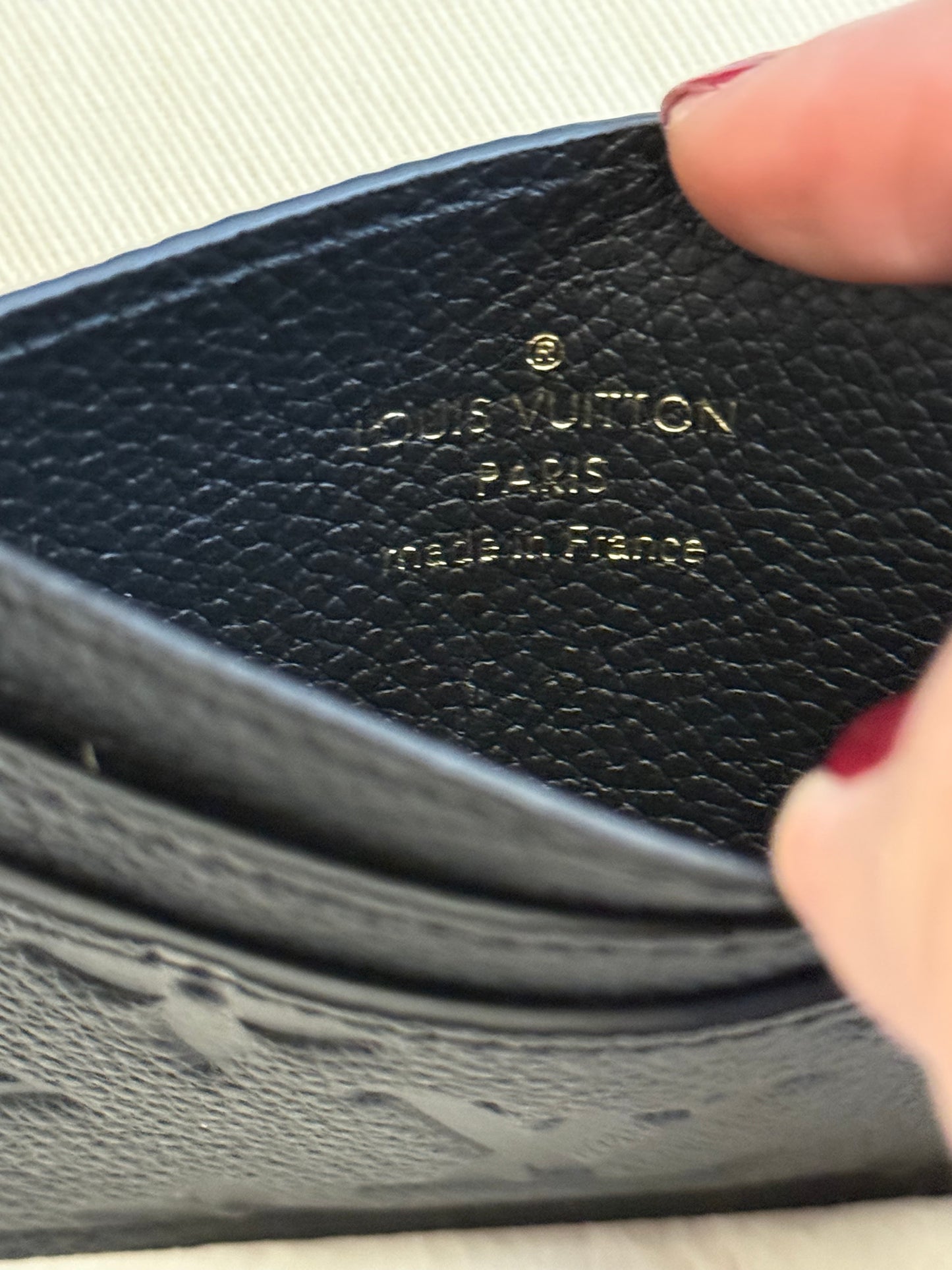 Louis Vuitton Charms Card Holder Black Empreinte