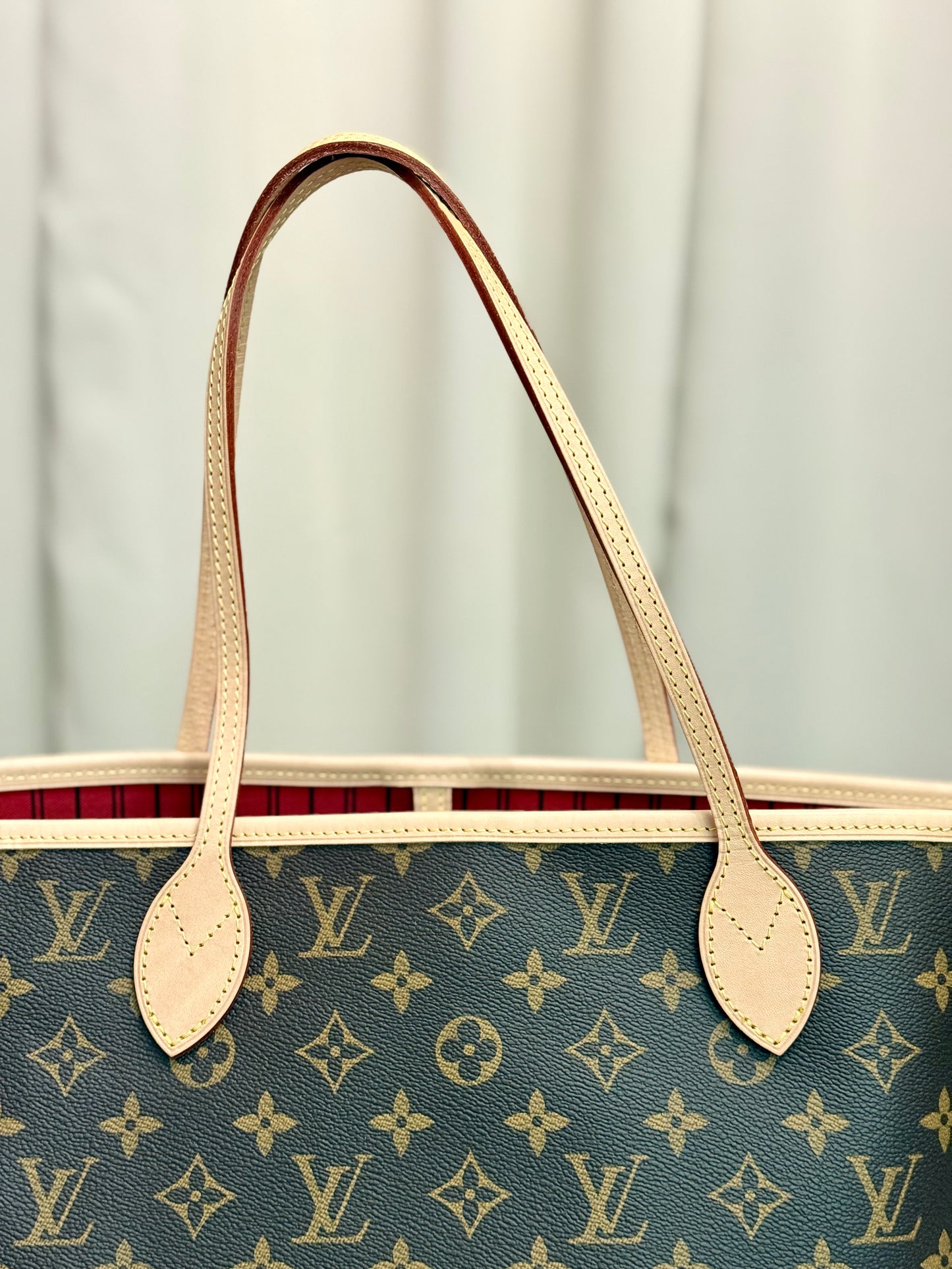 Louis Vuitton Neverfull MM Mono with Cerise Interior