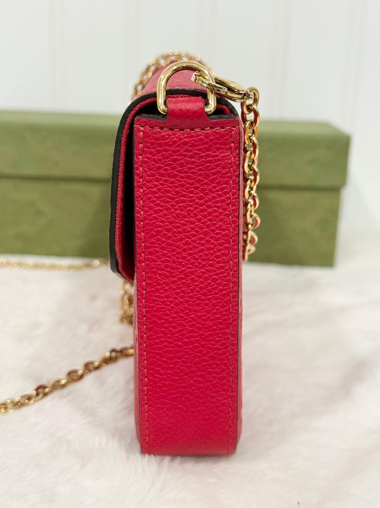 Louis Vuitton Felicie Pochette Mono Empreinte Scarlet Red