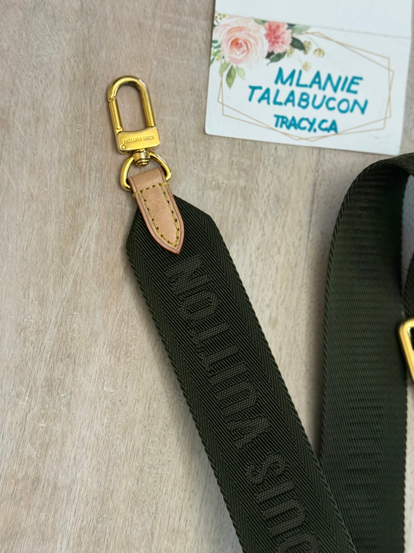 Louis Vuitton Jacquard Guitar Khaki Adjustable Strap