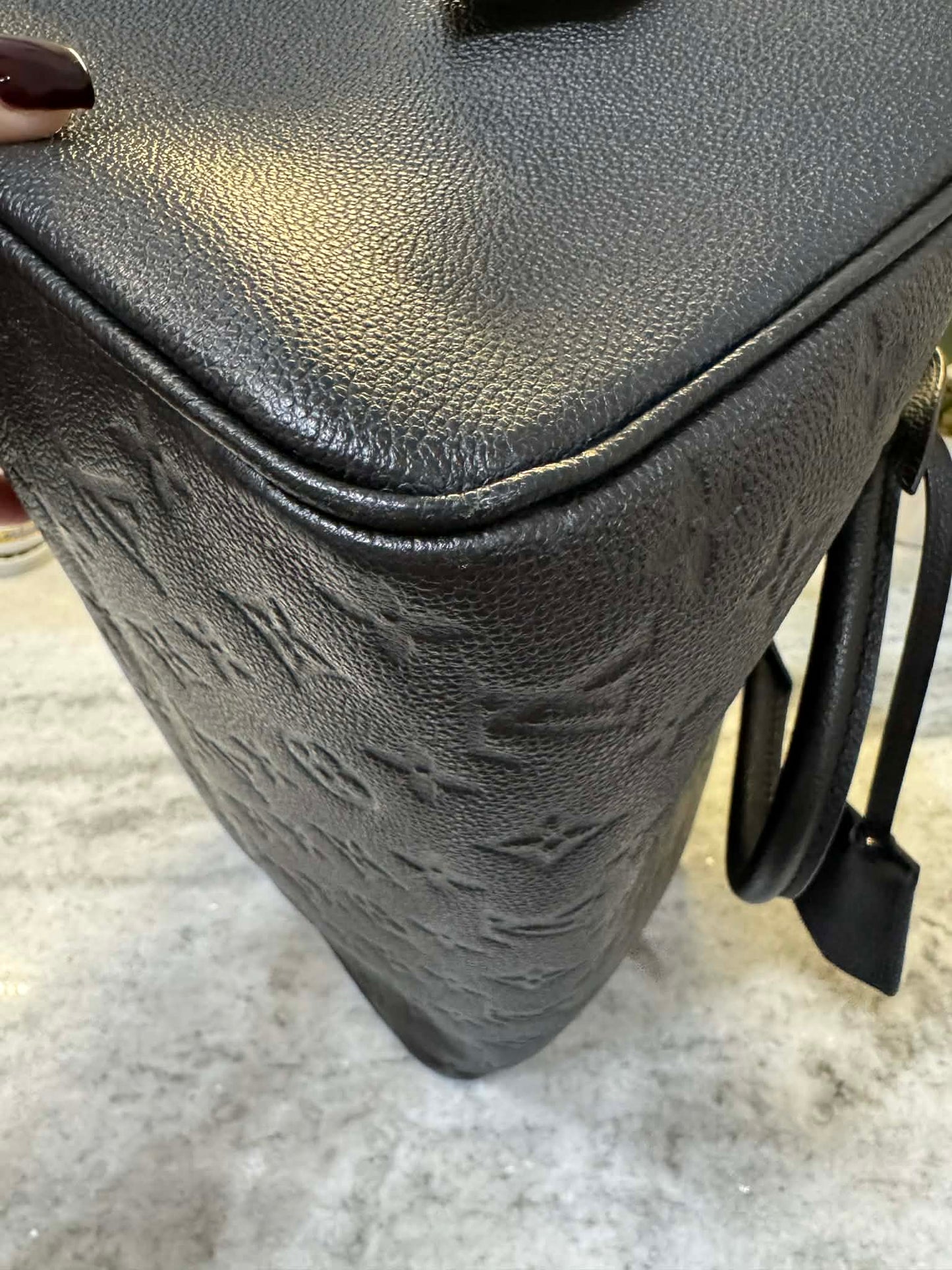Louis Vuitton Speedy 30 Bandouliere Mono Empreinte Black
