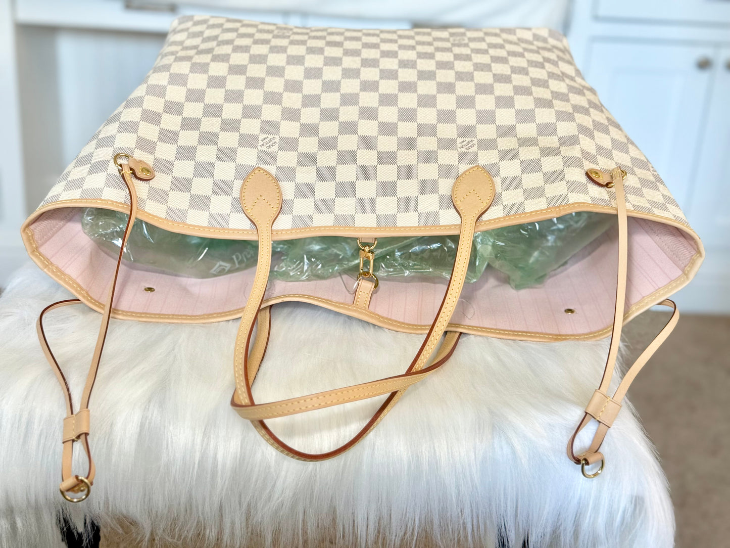 Louis Vuitton Neverfull GM in Damier Azur  Rose Ballerine MINT