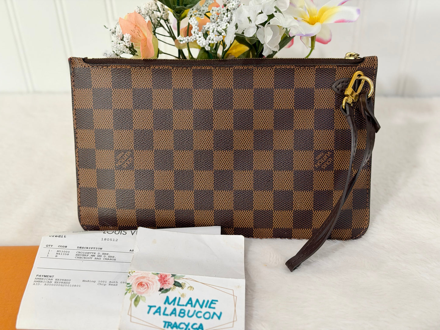 Louis Vuitton Neverfull MM DE Set (Bag and Pouch)