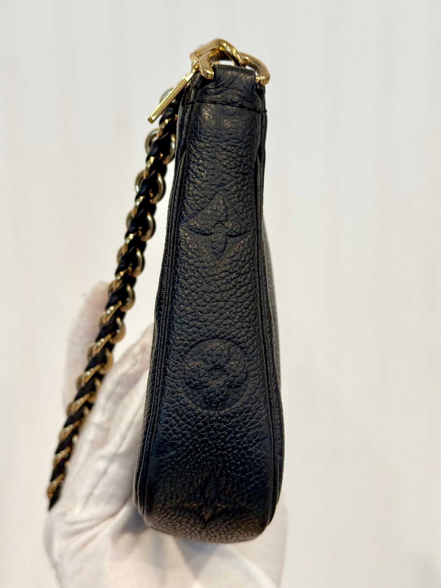 Louis Vuitton Large Pochette Mono Giant Black Empreinte with chain strap