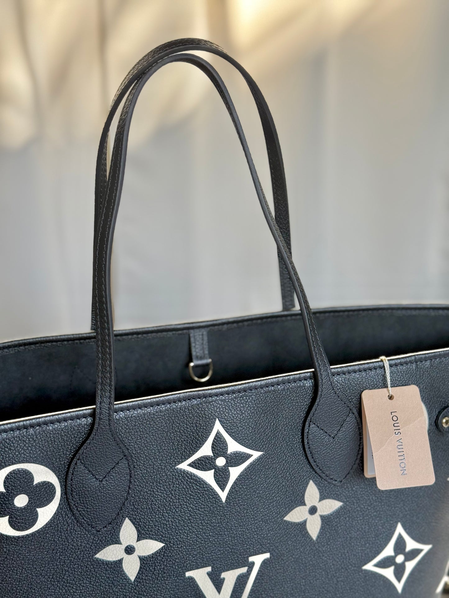 BRAND NEW Louis Vuitton Neverfull Mono Giant Empreinte Black/Beige