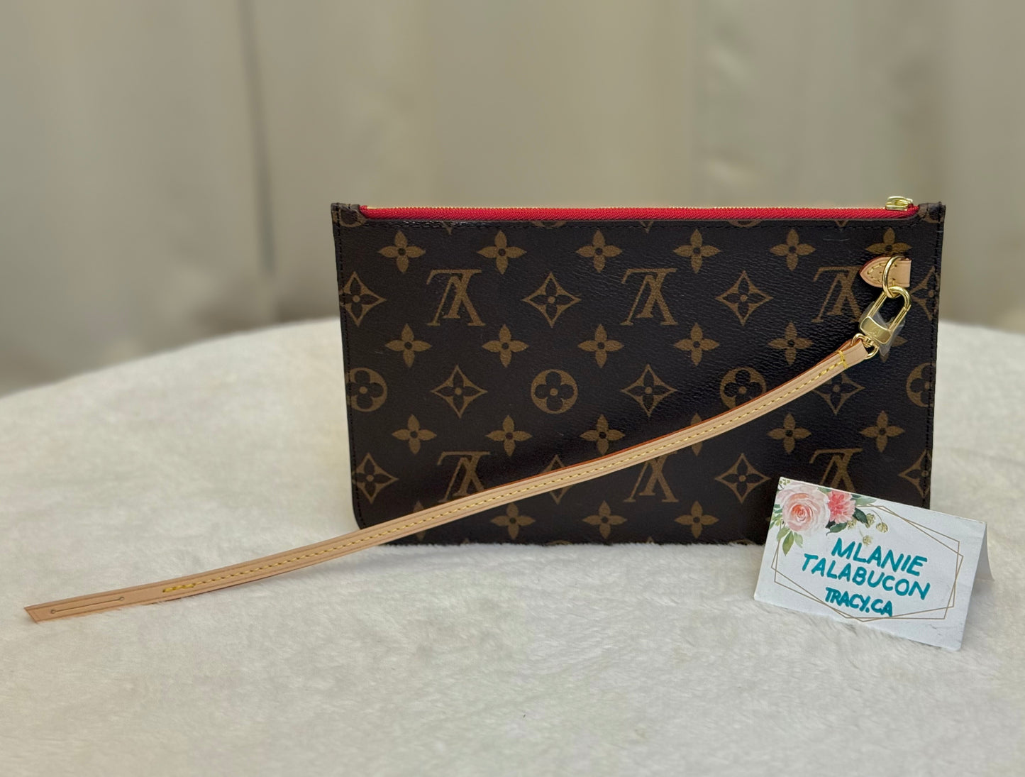 Louis Vuitton Neverfull MM Mono Cherry Bag and Pouch