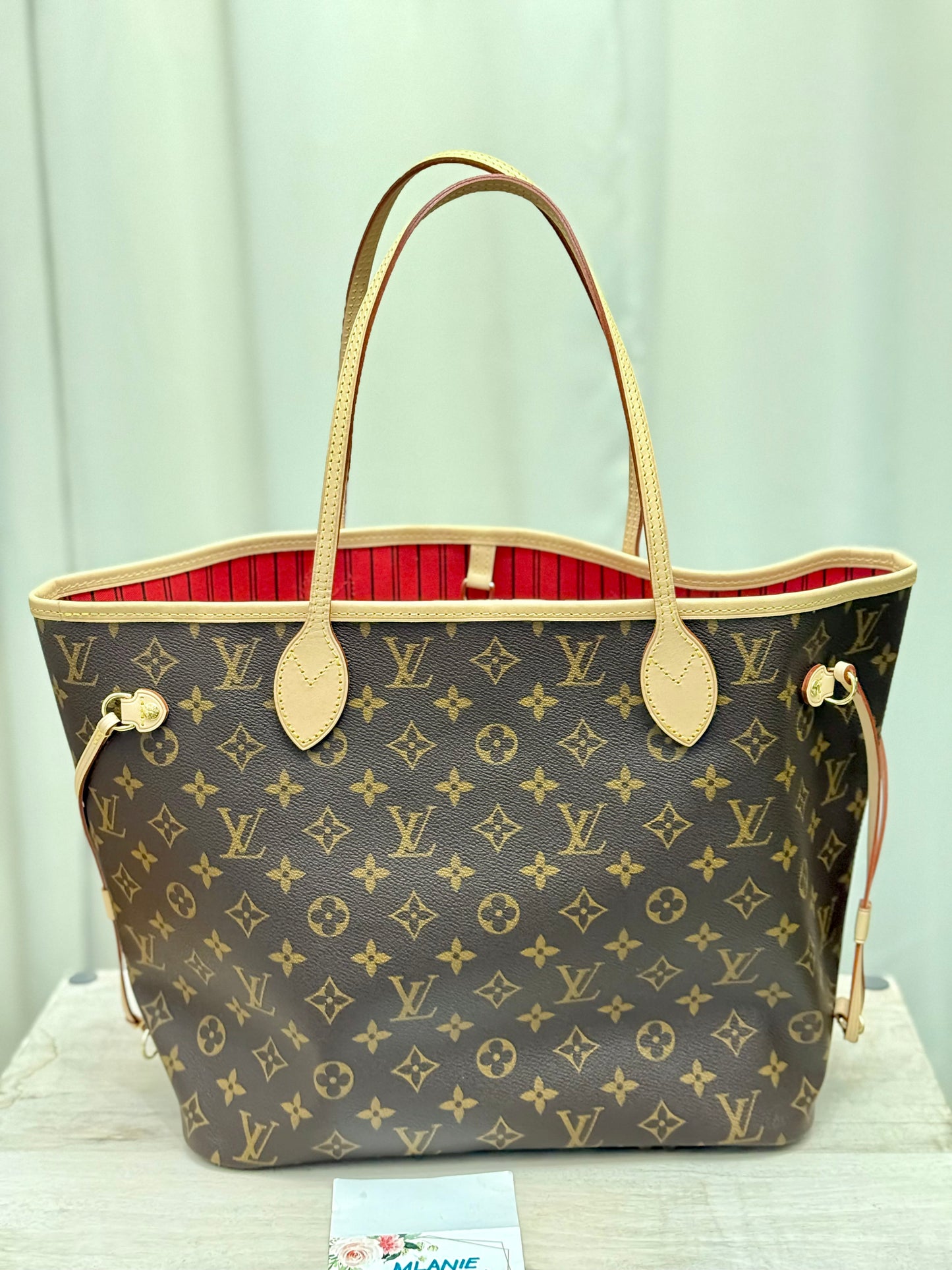 Louis Vuitton Neverfull MM Mono Cerise Bag Only