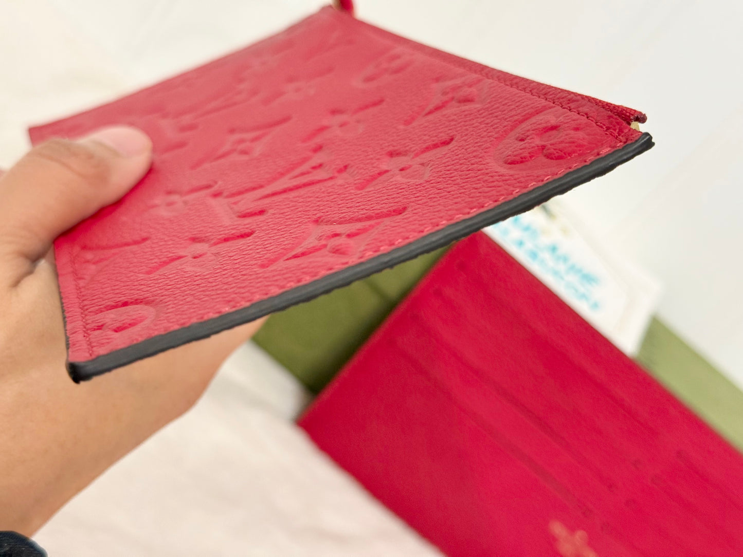 Louis Vuitton Felicie Pochette Mono Empreinte Scarlet Red