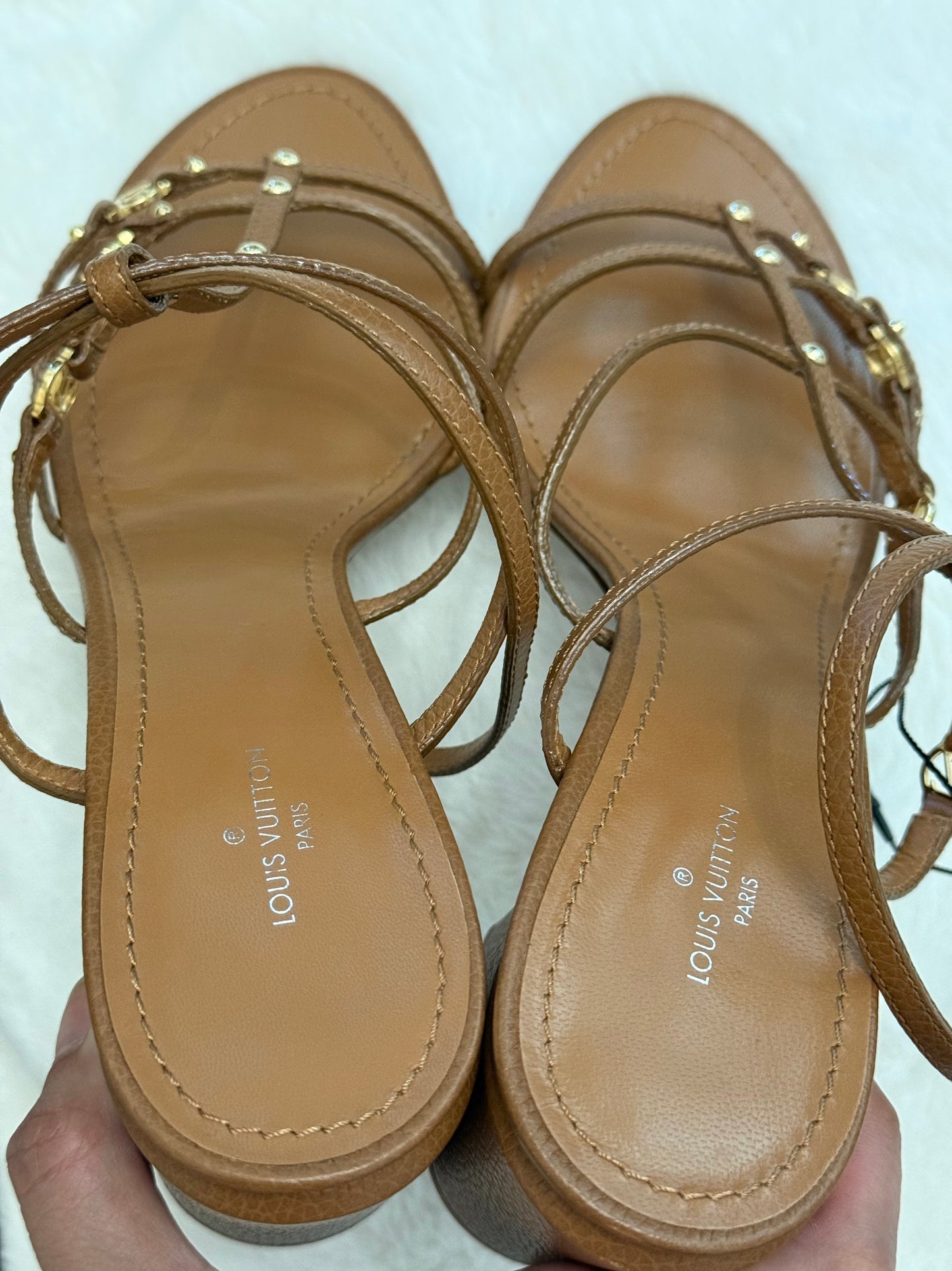 Louis Vuitton Roma Sandals Cognac Size 40