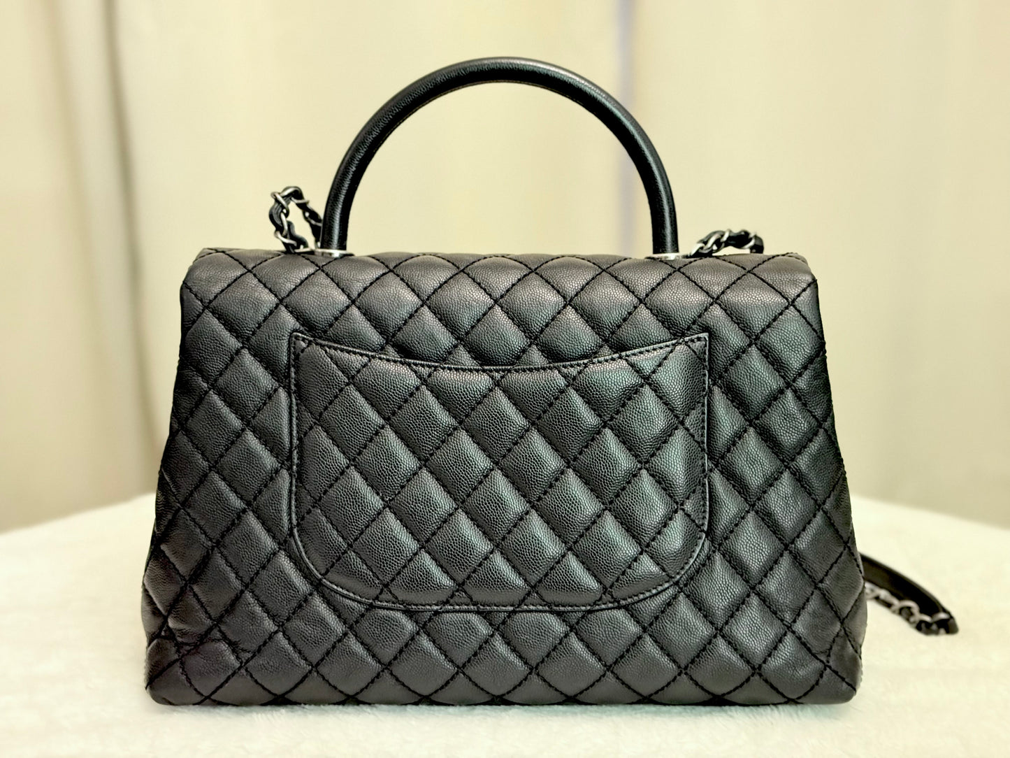 Chanel Coco Handle Black Caviar with Ruthenium Hardware